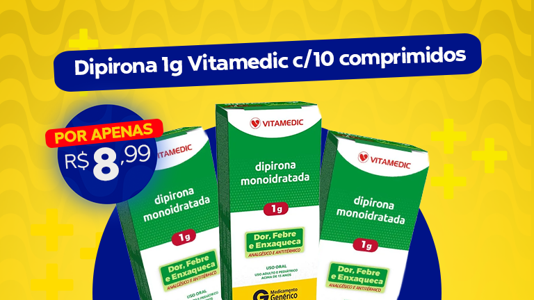 Dipirona 1g Vitamedic c_10 comprimidos