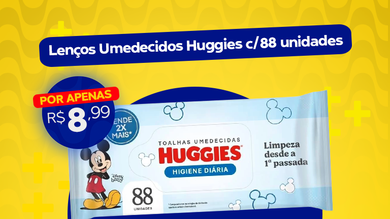Lenços Umedecidos Huggies c_88 unidades